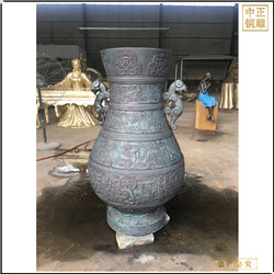 銅花瓶雕塑鑄造 銅花瓶雕塑鑄造