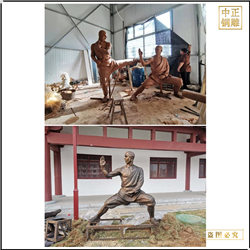 鑄銅關公 純銅練功人物雕塑