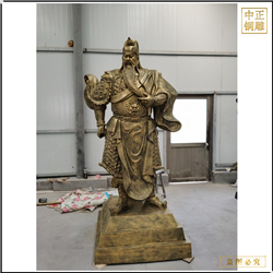 九龍銅關公雕塑擺件 九龍銅關公雕塑擺件