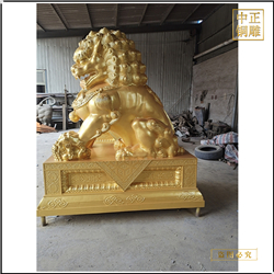 鑄銅關公 1米小型獅子銅雕塑