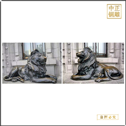 鑄銅關公 歐式青銅爬獅子雕塑