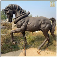 鑄銅關(guān)公 1.2米高馬雕塑