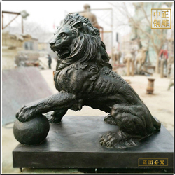 鑄銅關公 大型銅獅子雕塑圖片