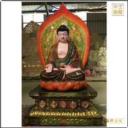 彩繪釋迦牟尼佛銅佛像 彩繪釋迦牟尼佛銅佛像