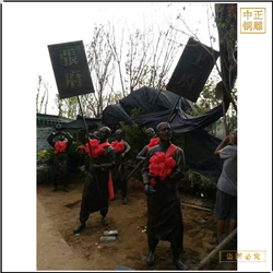 鑄銅關公 古代娶親人物雕塑