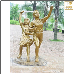 小男孩小女孩校園銅雕塑 小男孩小女孩校園銅雕塑