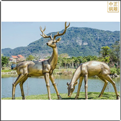 鑄銅關公 草坪銅鹿動物雕塑