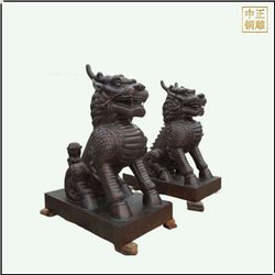 鑄銅關公 銅獬豸動物雕塑鑄造廠家