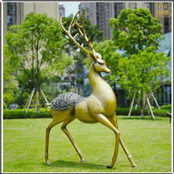 鑄銅關(guān)公 園林景觀仿銅鹿動物雕塑