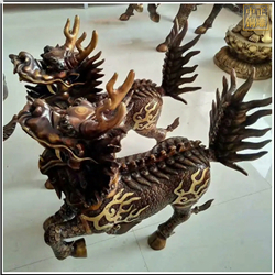 鑄銅關公 小型銅麒麟雕塑鑄造