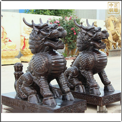 鑄銅關(guān)公 坐像銅麒麟雕塑定制